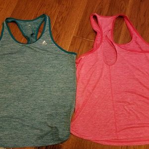 2 racerback adias workout tanks